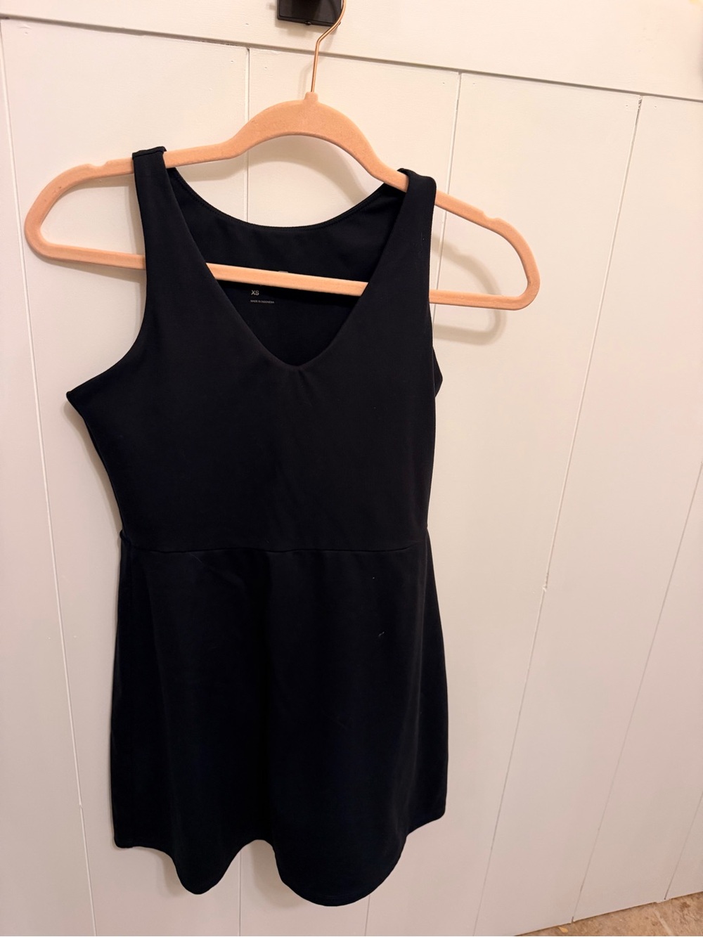 GAP Black Sleeveless V-Neck Mini Dress